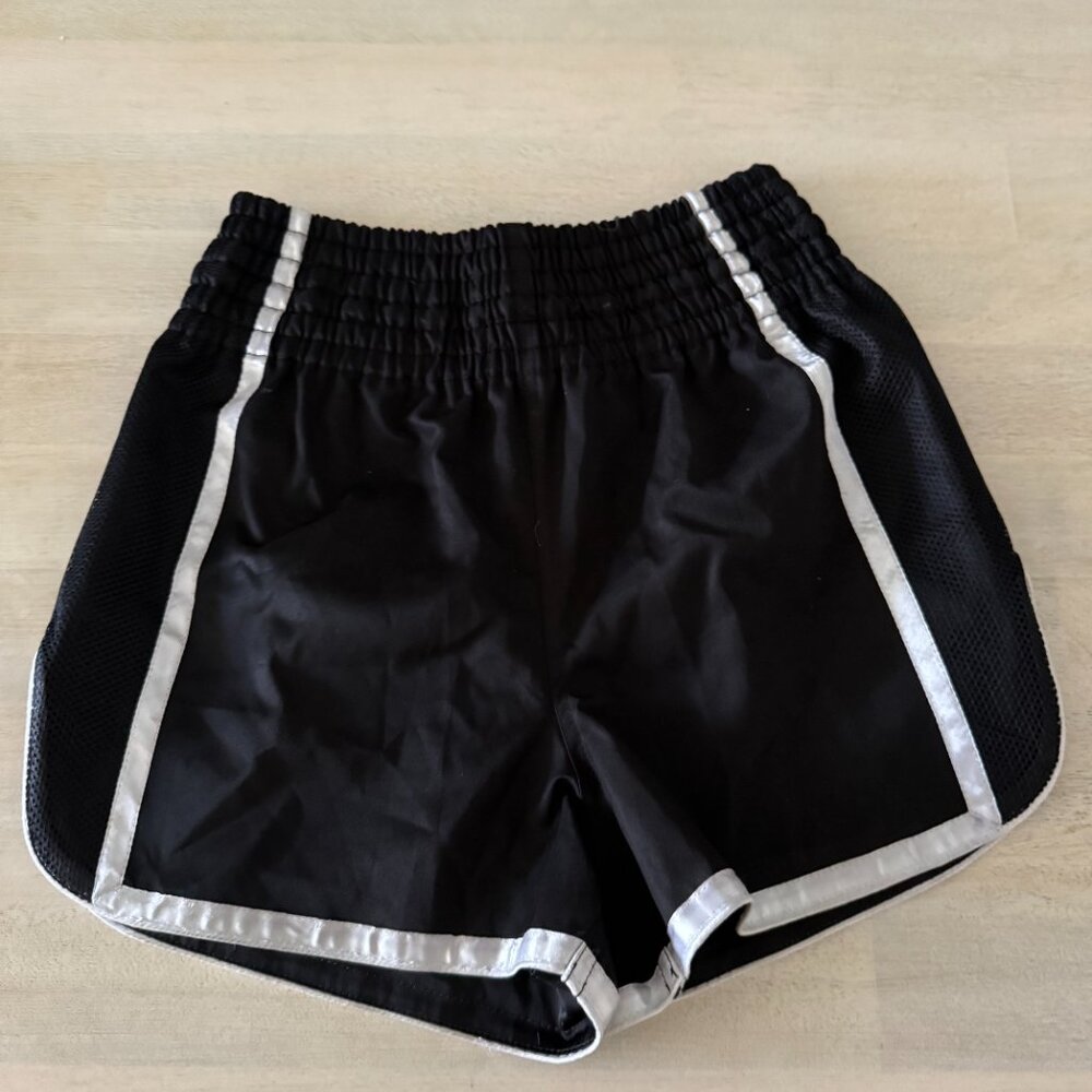 Muay Thai / Kickboxing Training Shorts – Black with White Trim